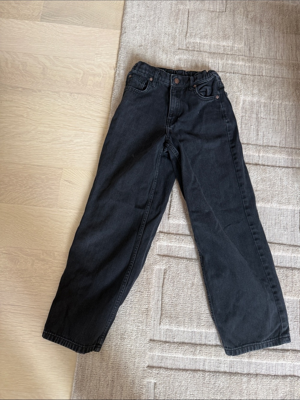 Zara Girls Black Relaxed Straight-Leg Jeans Size 11/12